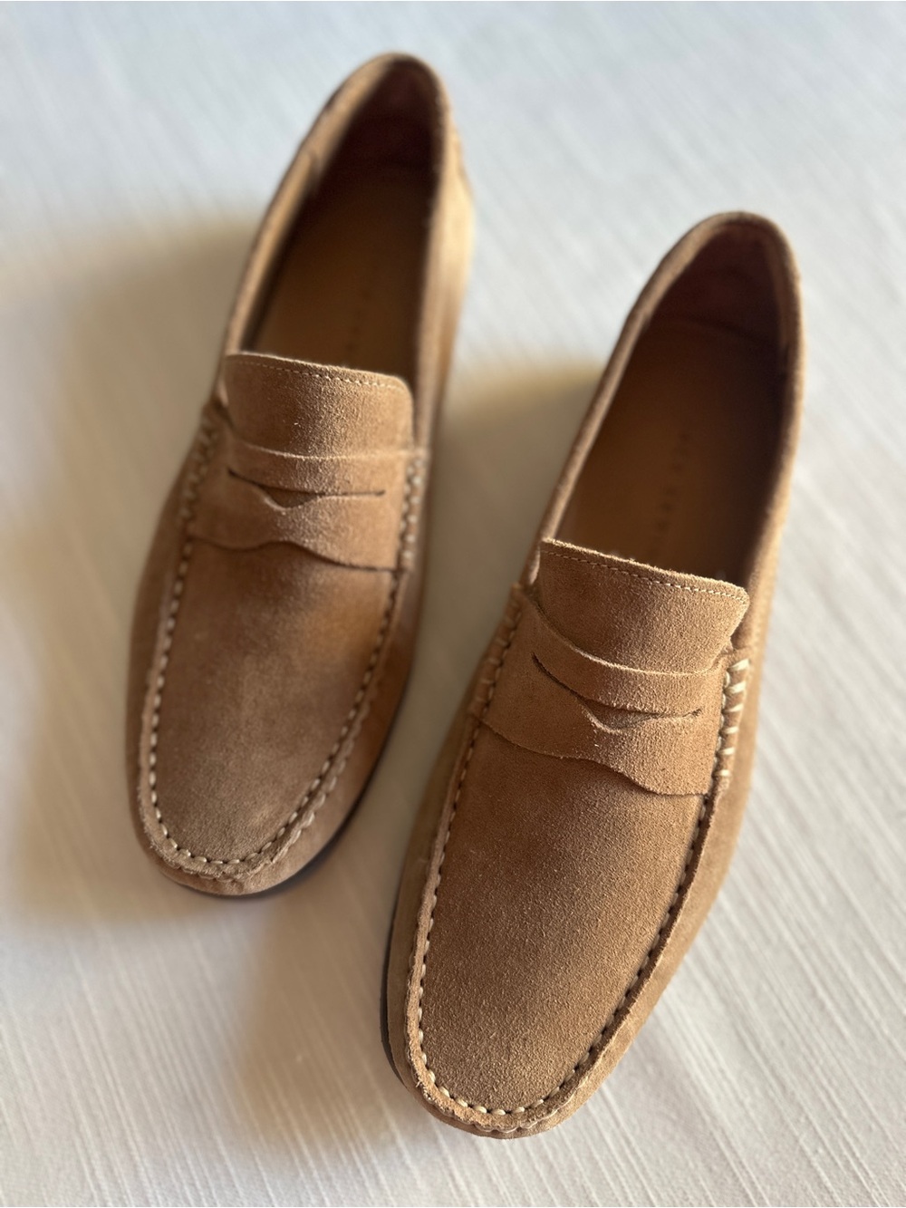 Jack Erwin Men’s Decker Sand Suede Casual Driving Penny Loafer | 10 NWOB
